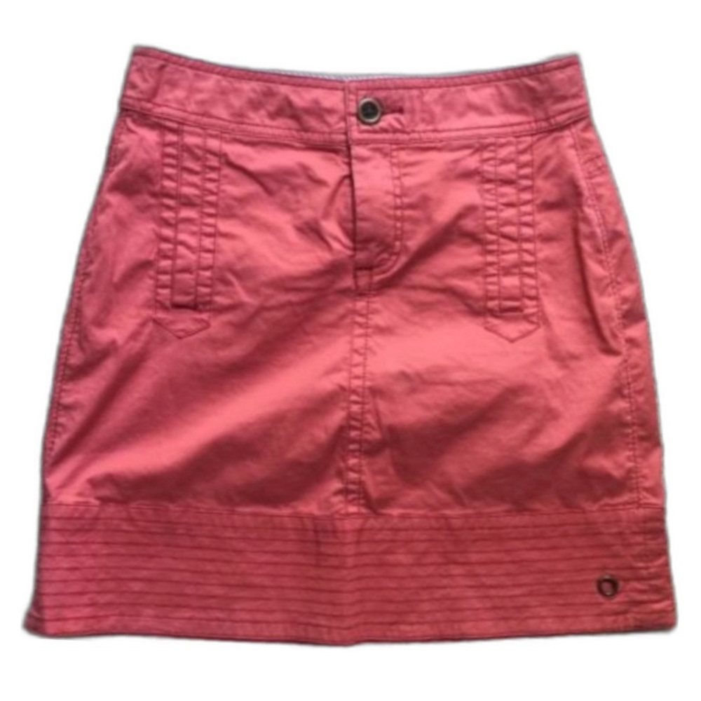 HEI HEI for ANTHROPOLOGIE Orange Coral Cotton Skirt 0 XS pockets mini stripes